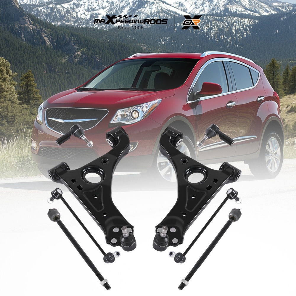 8x Front Lower Control Arms Tie Rods Sway Bars compatible for Buick Encore Trax 2013-2022