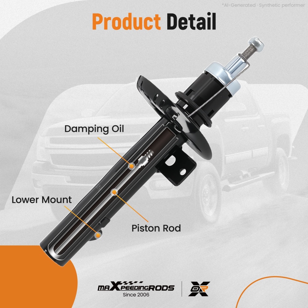 2x Front Shock Absorber compatible for Audi A2 2000-2005 compatible for VW Polo Fox compatible for Skoda Fabia 334835