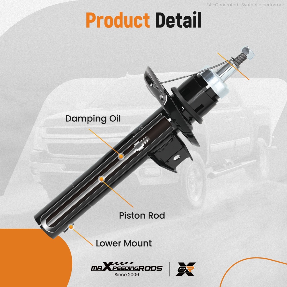 2x Front Shock Absorbers compatible for Skoda Octavia II VRS 2004-2010 Strut Suspension