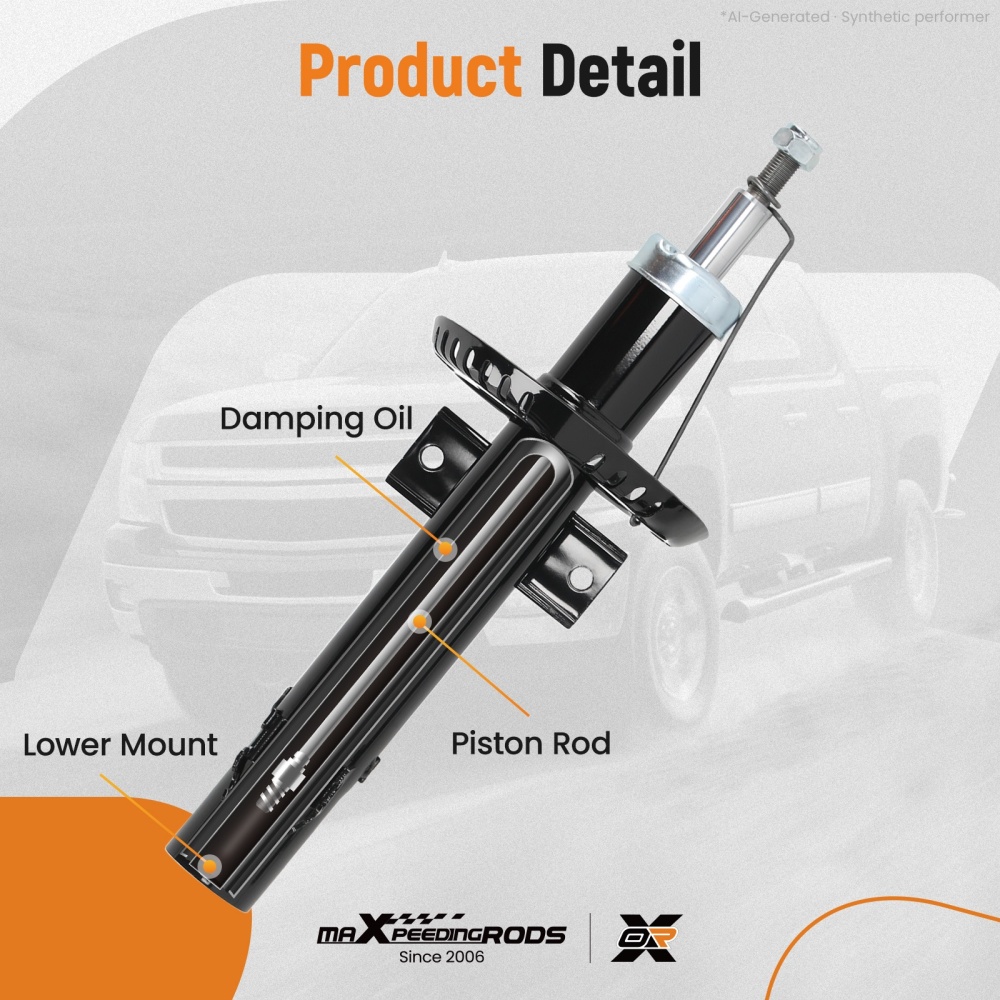 2x Front Shock Absorbers compatible for VW POLO V (6R1, 6C1) 2009- 17 Suspension Strut Pair