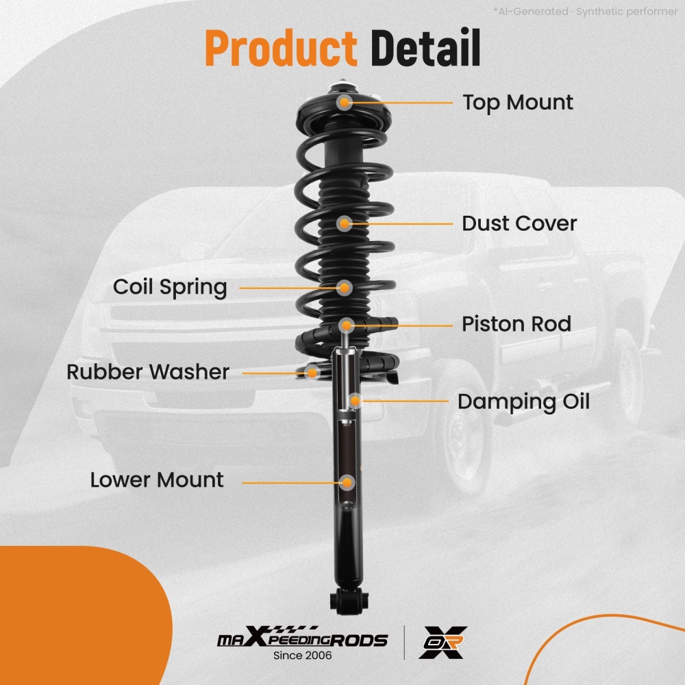 MaXpeedingrods Rear Complete Struts w/Coil Spring for 1998-2002 compatible for Honda Accord
