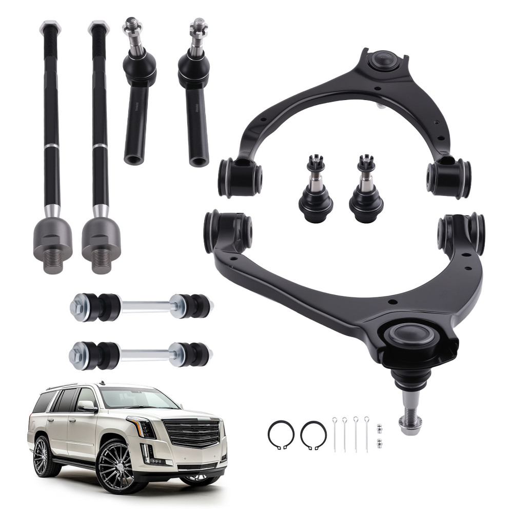Front Shock Struts Control Arm Tie Rods For 07-16 compatible for Chevy Suburban Tahoe GMC Yukon