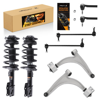 8x Front Struts w/Coil Spring + Control Arms Kit for 2004 2005-2012 compatible for Chevy Malibu