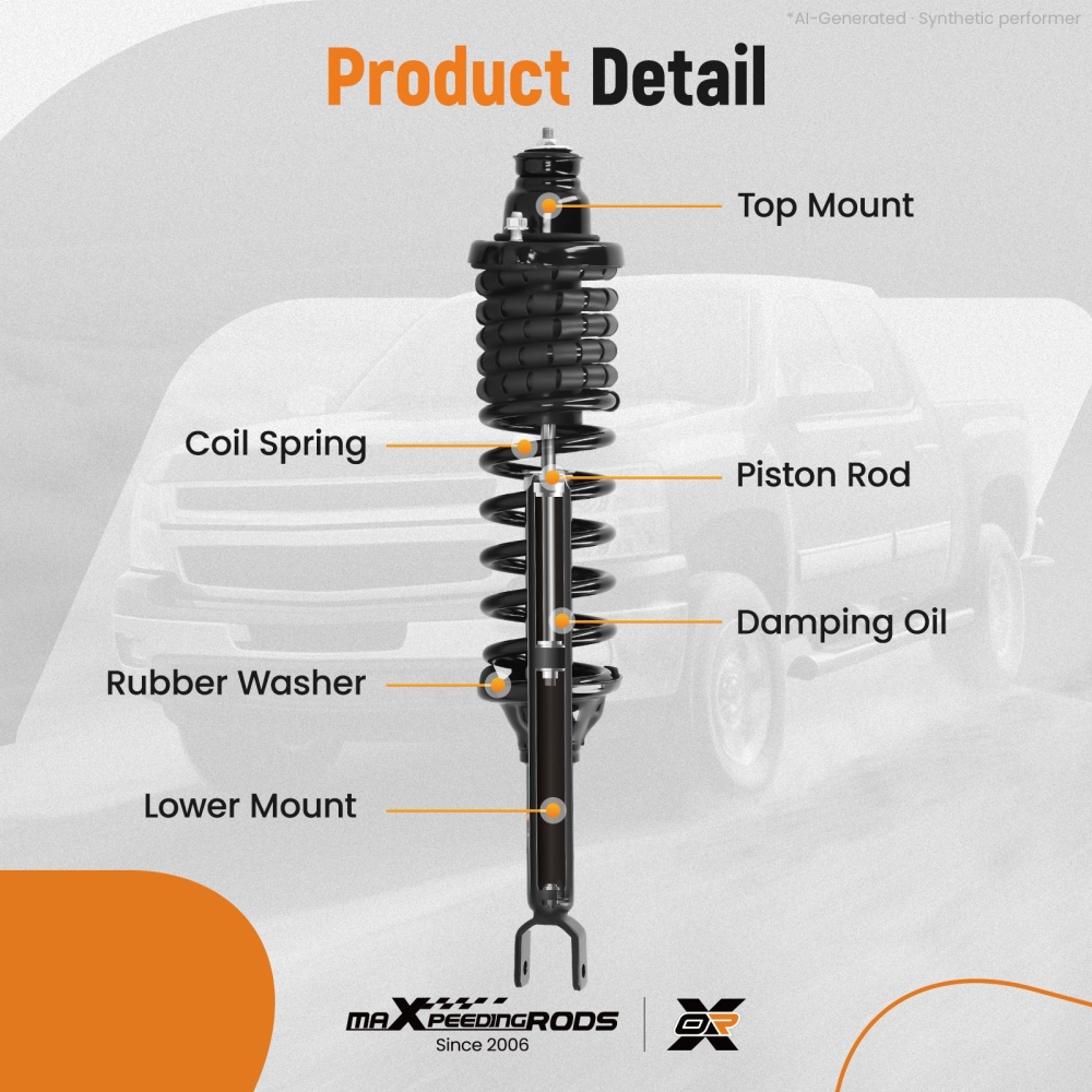 Pair Rear Struts w/ Coil Spring Assembly compatible for Honda Accord 1994 1995 1996 1997