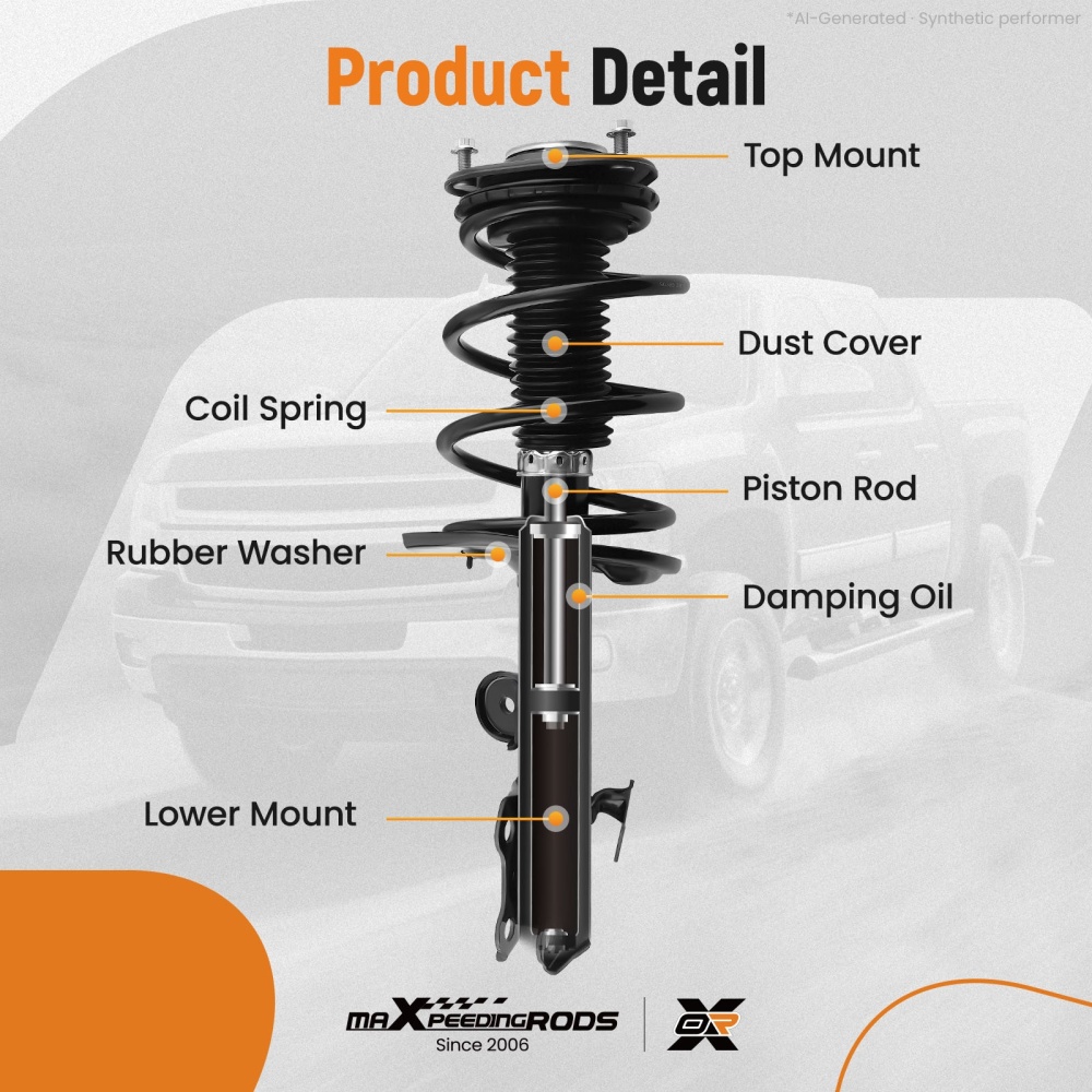 Front Pair Complete Shock Struts Coil Spring Assembly for 2006-2012 compatible for Toyota RAV4