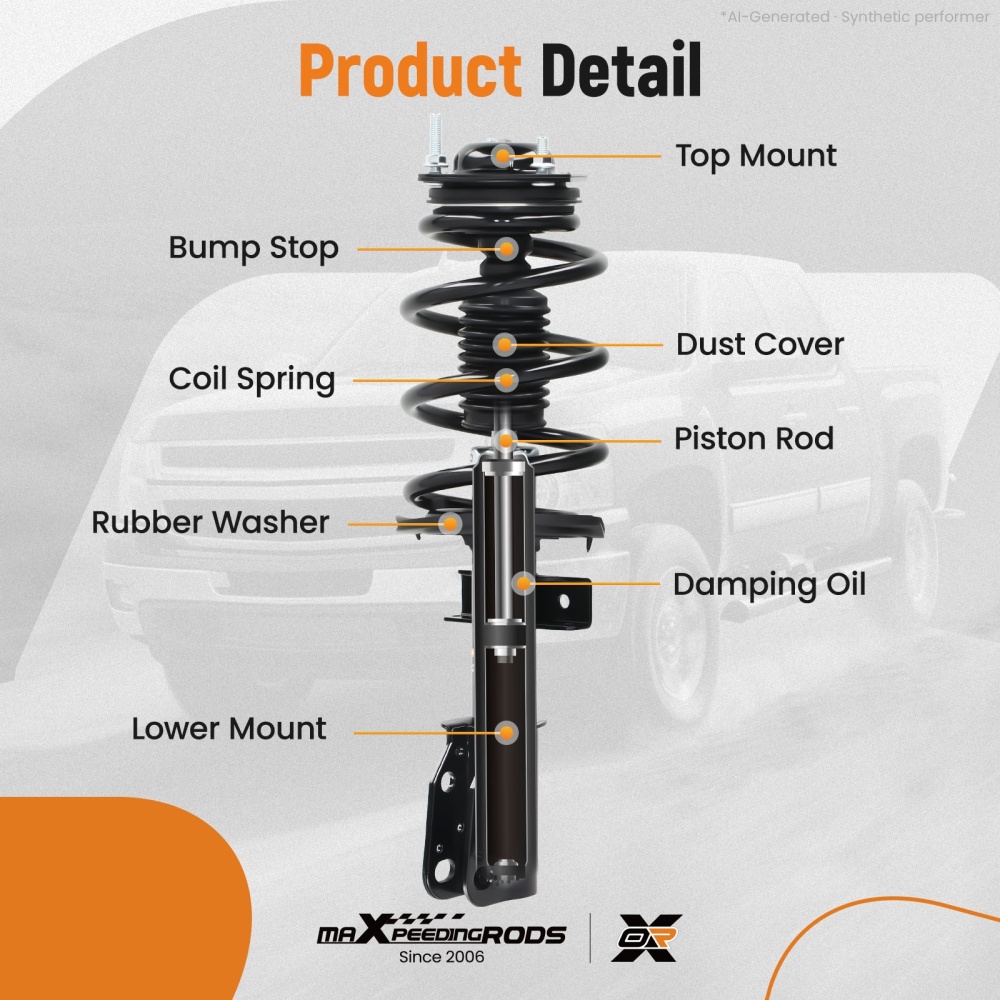 Front Struts Shocks w/Coil Springs compatible for Buick Enclave GMC Acadia 2008-2016 172518