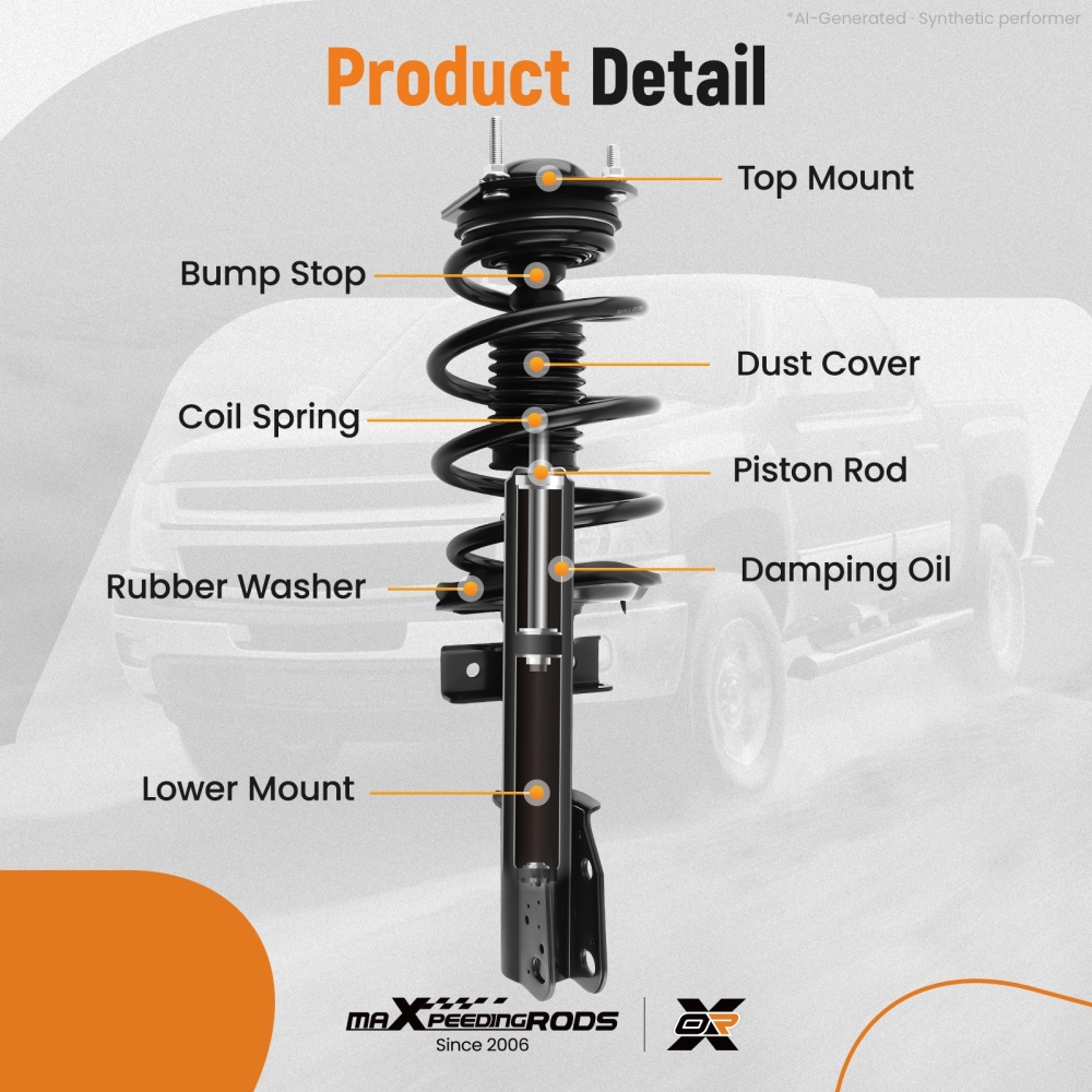 Front Pair Quick Complete StrutsCoil Springs for 2013-2017 compatible for Chevrolet Traverse