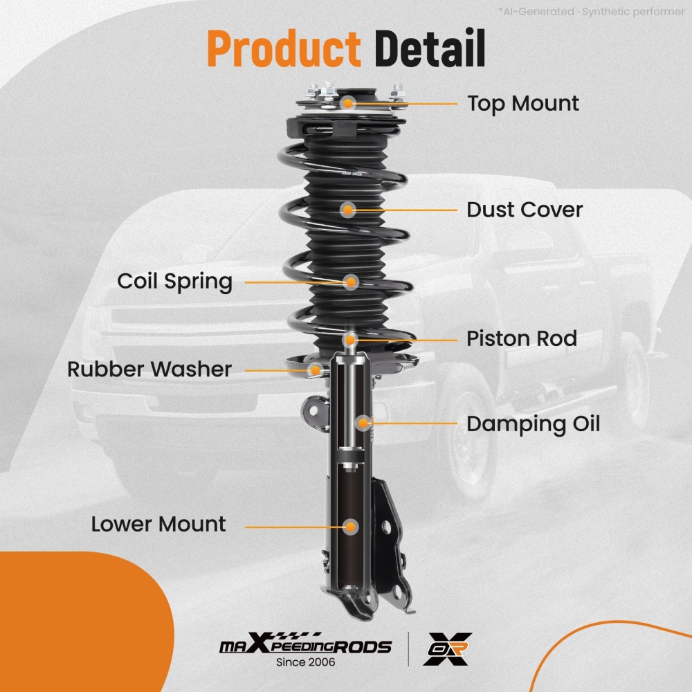 Front Pair Complete Struts Shocks w/ Coil Springs Assembly compatible for Honda Civic 2012