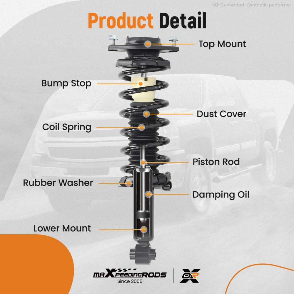 Rear Shock Strut Suspension compatible for Subaru Impreza 2008-2011 2.5LITER H4 2.5GT/2.5I