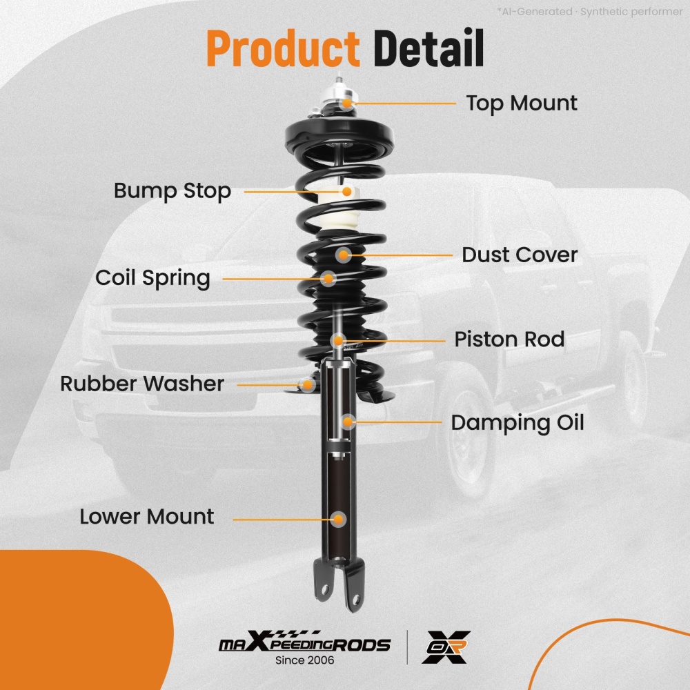 Rear Complete Struts Shocks w/ SpringMount For 2013-2017 compatible for Honda Accord 3.5L V6