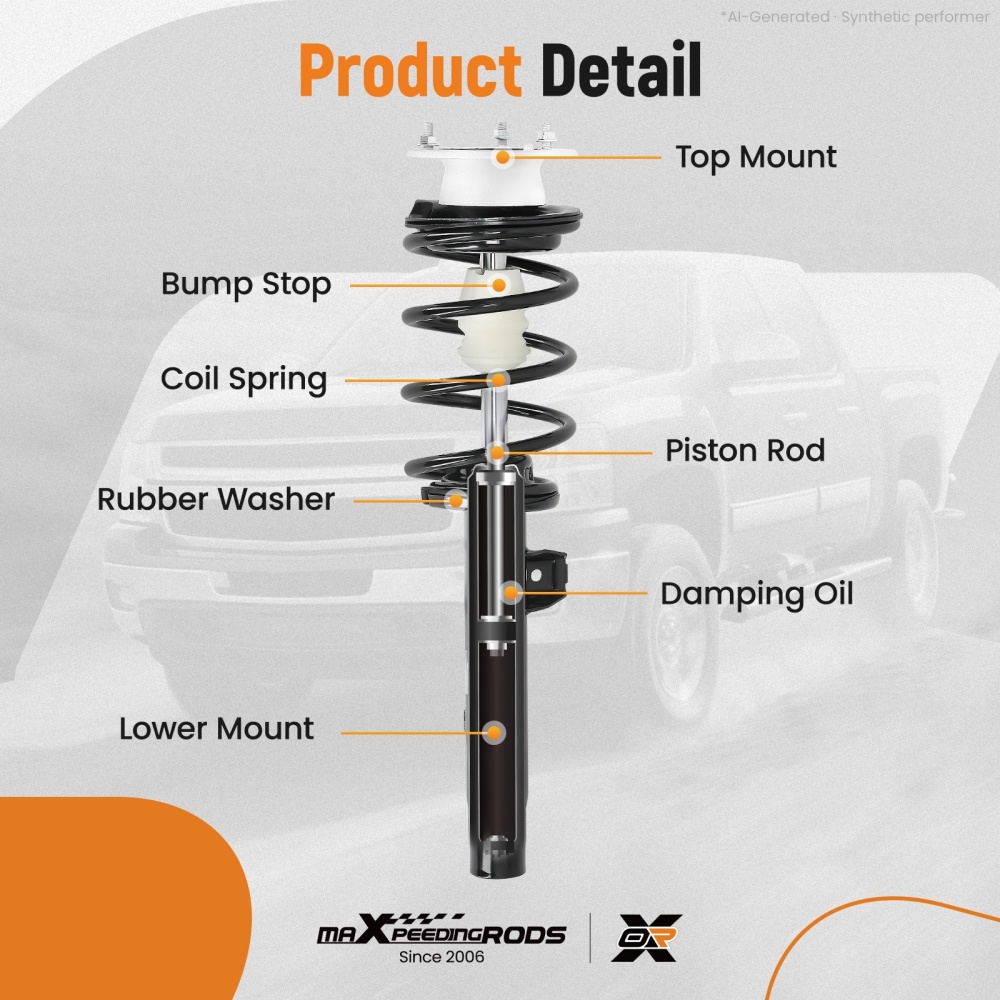 MaXpeedingrods Front Struts w/Sway Bar Links compatible for BMW 135i 2008-2011 3.0L 172314