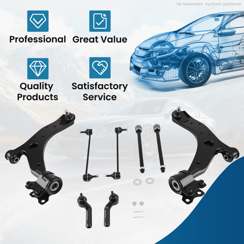 Suspension Front Complete Struts Control Arms compatible for MAZDA 3 2004-2009 S/GS/GT/GX