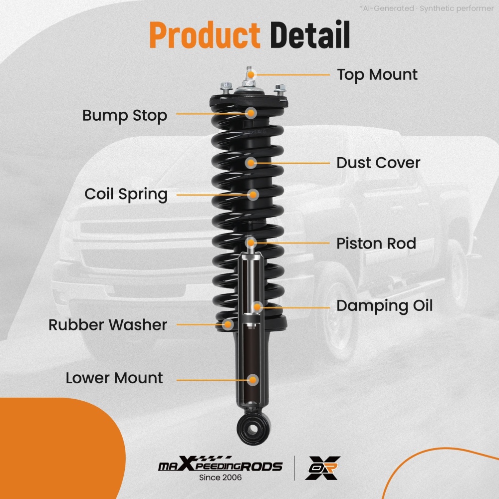 maXpeedingrods Front StrutsRear Shock Absorbers Compatible for Toyota Tacoma 1995-2004, Complete Struts with Coil Spring Assembly