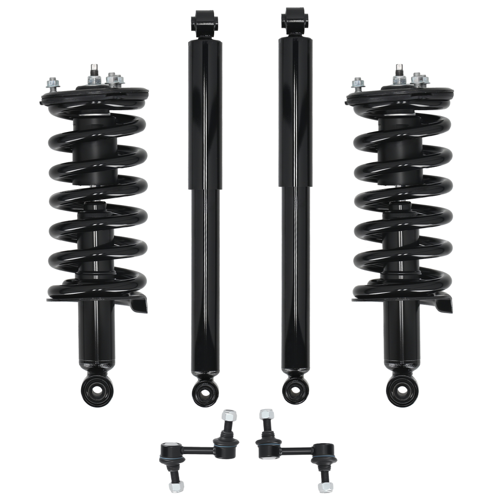 Set(6) Front+Rear Struts ShockSway Bar Links For 2004-2015 compatible for Nissan Titan 4WD