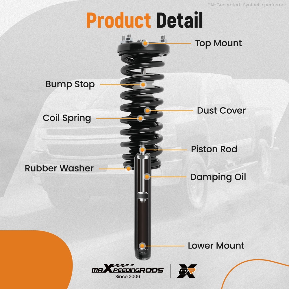 FrontRear Complete Struts For 2003-2007 compatible for Honda Accord DriverPassenger Side