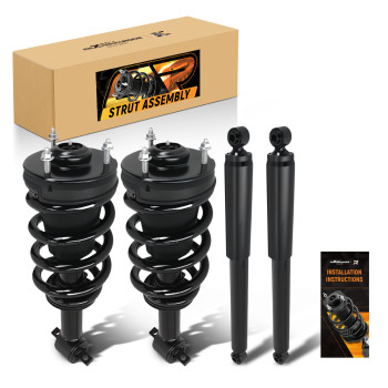 Front Strut Rear Shock Absorber Assy for 2007-13 compatible for Chevy GMC Silverado Sierra 1500