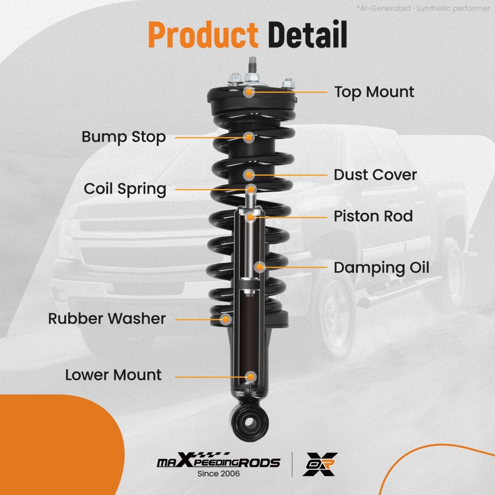 2x Suspension Front Struts Absorbers compatible for Chevy Colorado GMC Canyon 2WD 2004-2012