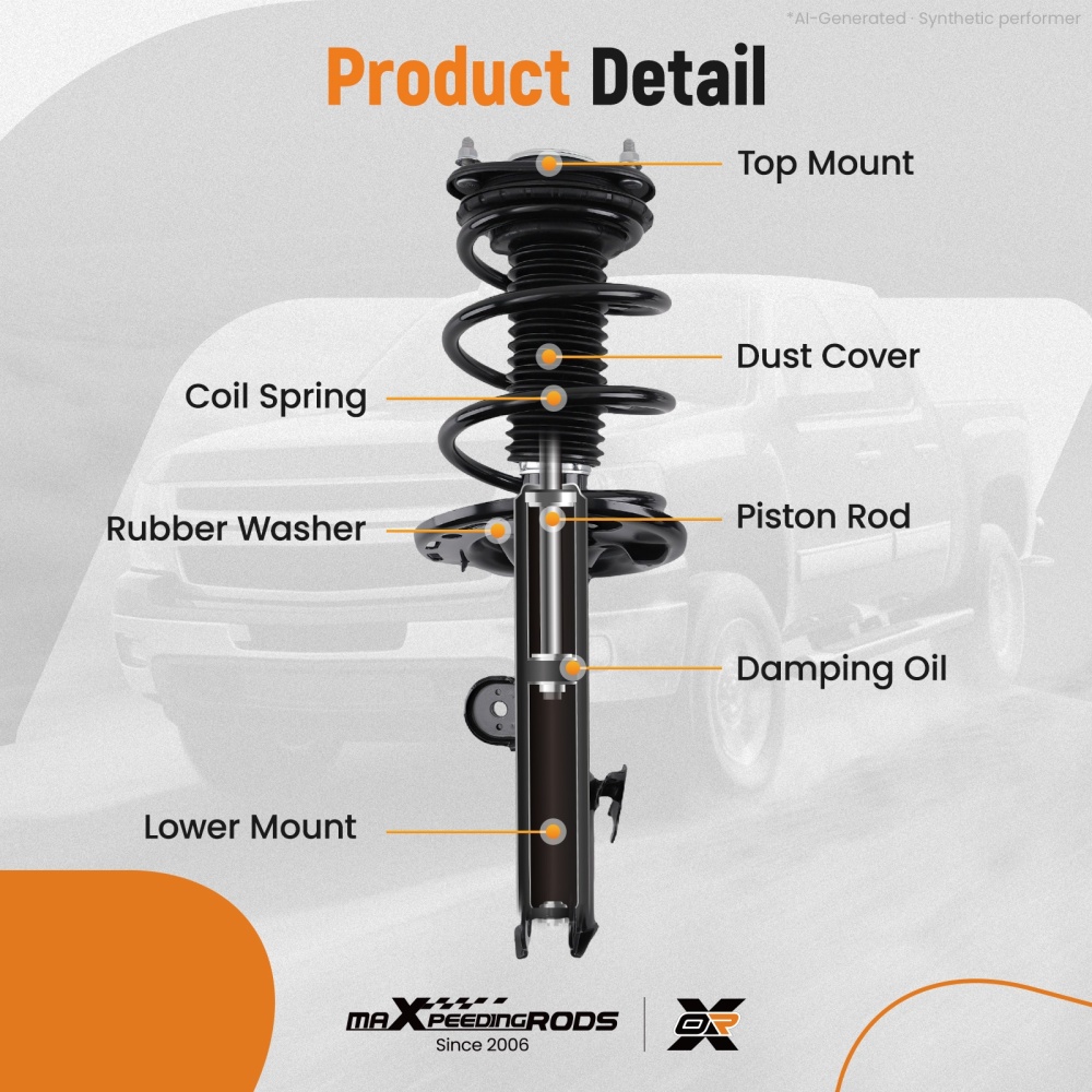 Pair Front Left- Right Quick Complete Strut For 2006-2012 compatible for Toyota Rav4 V6 3.5L