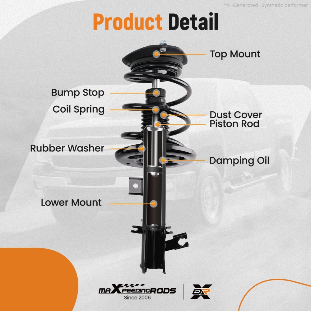 maXpeedingrods Front Complete Struts Rear Shocks Kit for 2009-2014 compatible for Nissan Maxima