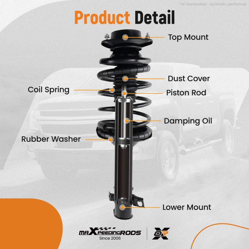Pair Front Complete Strut w/ Coil Spring Assembly For 1998-2002 compatible for Subaru Forester