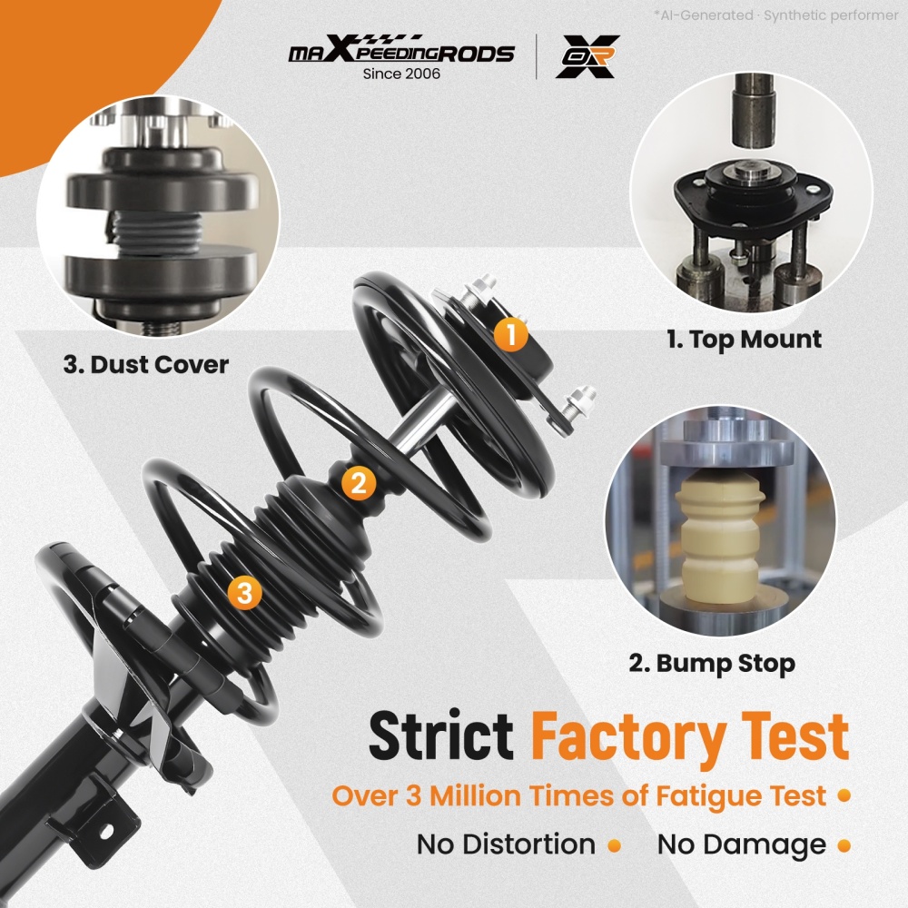 4pcs Rear Front Struts Assembly compatible for Mitsubishi Lancer 2008-2010 GTS 2.0L 2.4L
