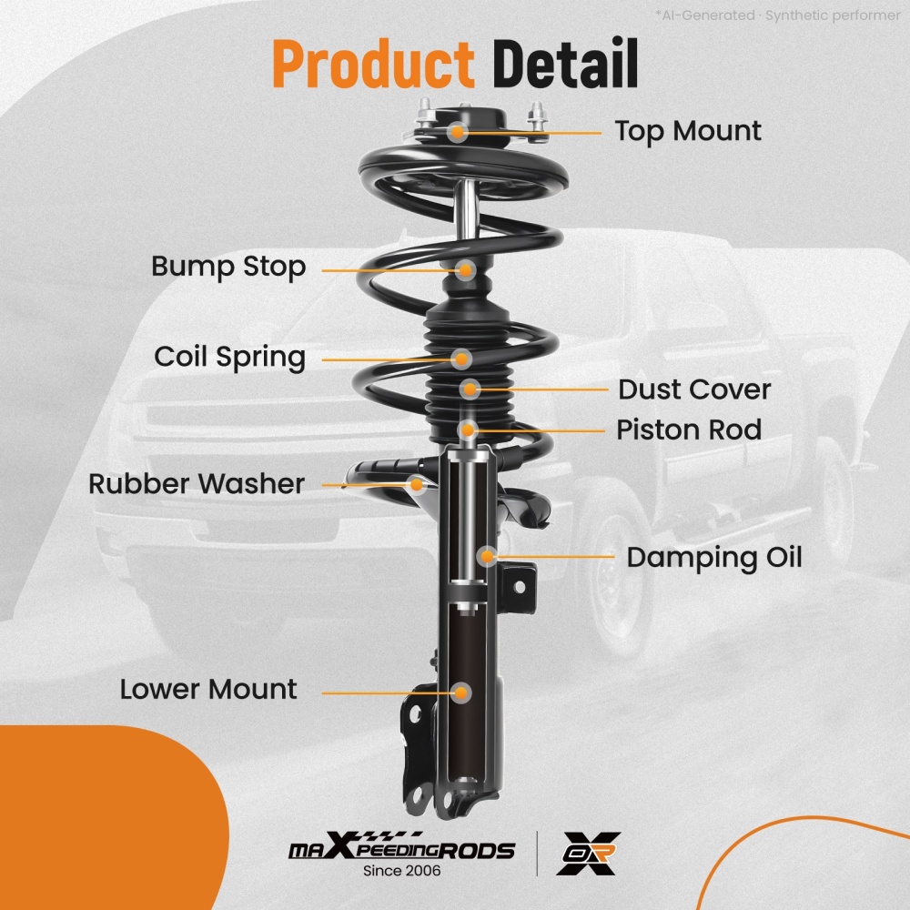 Front Rear Complete Shocks Struts compatible for Mitsubishi Lancer 2008-2017 2.0L 2.4L