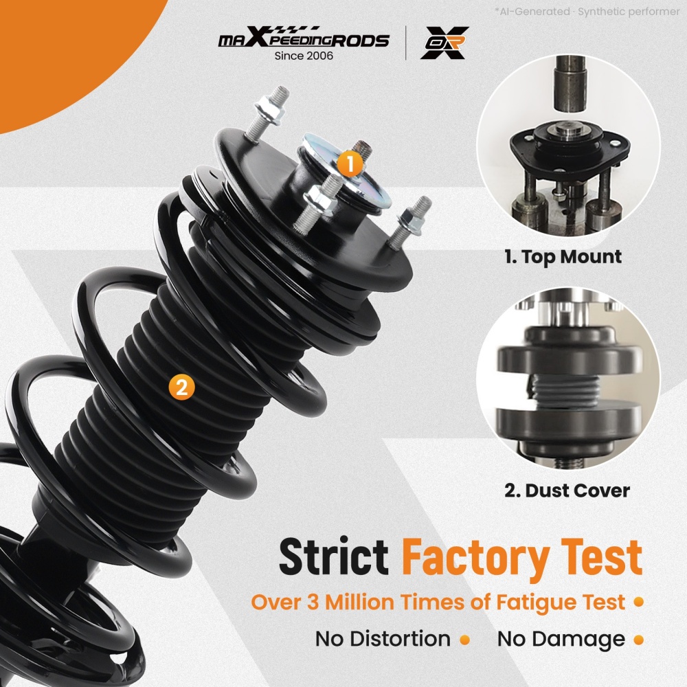 Front Struts w/ Coil Spring Rear Shock Absorbers Kit for 2007-2013 compatible for Acura MDX ZDX