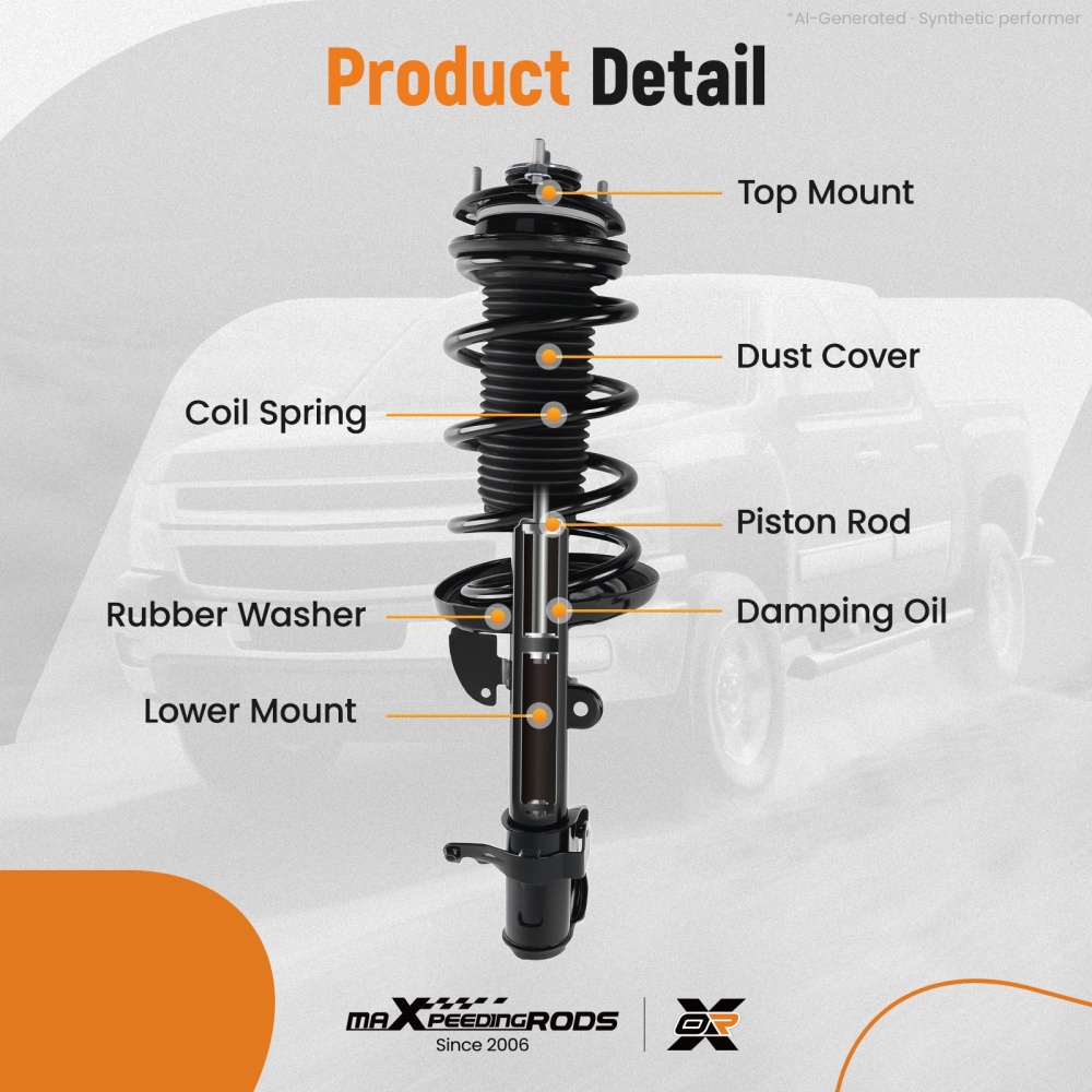 Front Struts w/ Coil Spring Rear Shock Absorbers Kit for 2007-2013 compatible for Acura MDX ZDX