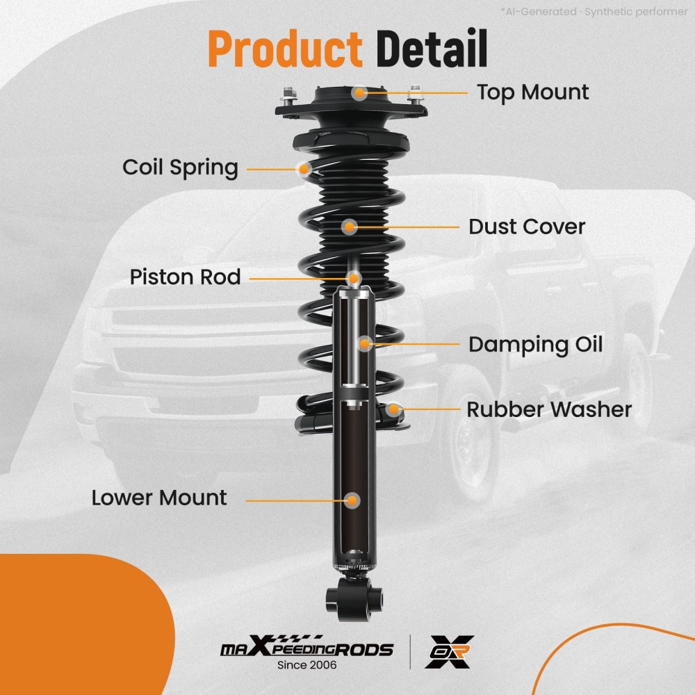 Pair Rear Struts w/ Spring compatible for Subaru XV Crosstrek 2013-2015 Crosstrek 2016-2017