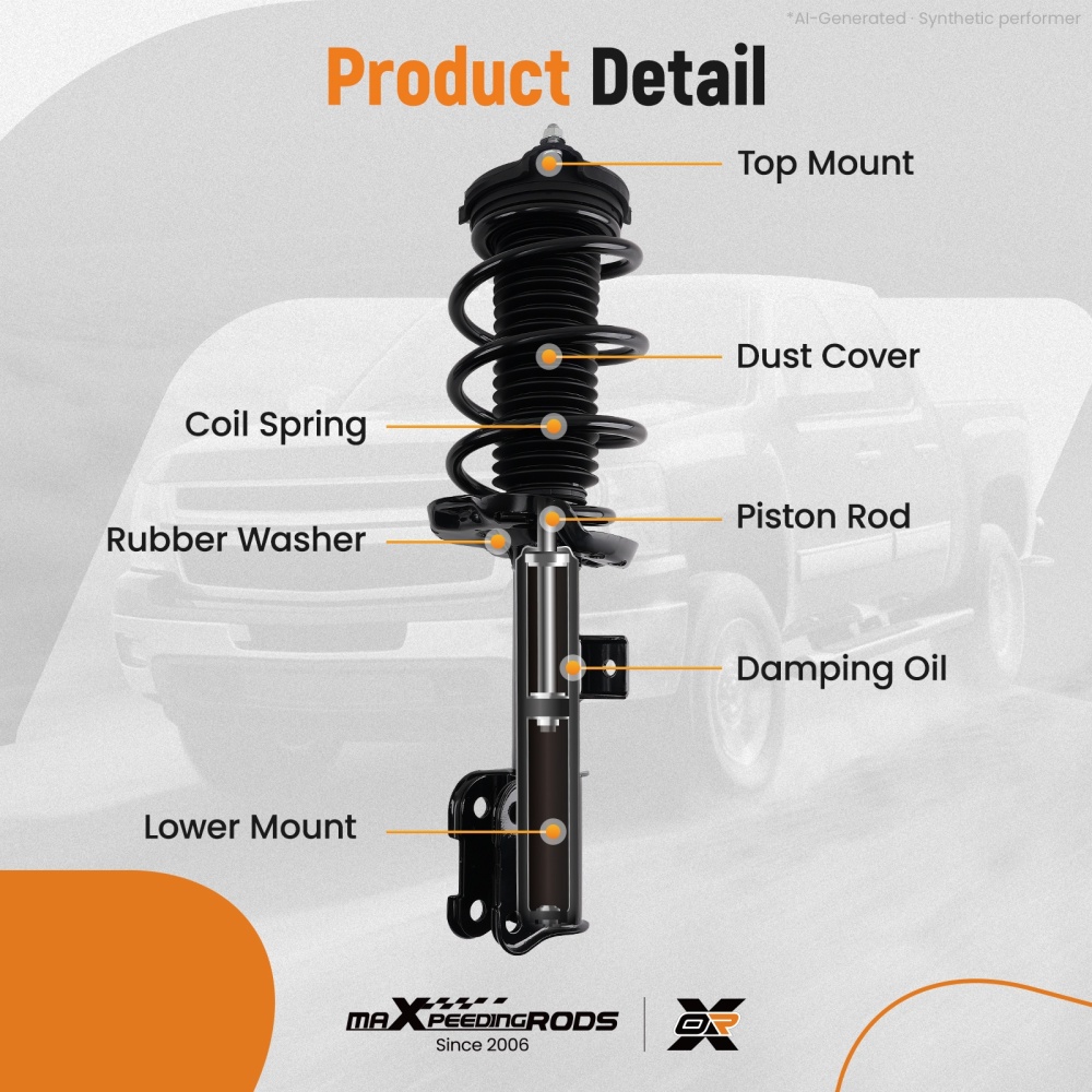 2x Front Pair Quick Complete StrutsCoil Springs compatible for Kia Sorento 2016-2020