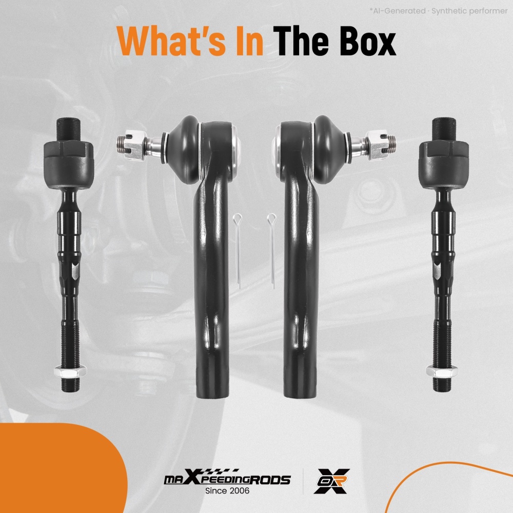 Front Outer Inner Tie Rod Ends Kit For 05-19 compatible for Nissan Frontier Pathfinder Xterra
