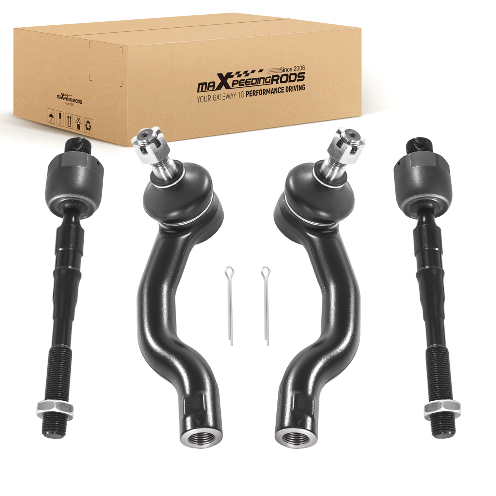 Front Outer Inner Tie Rod Ends Kit For 05-19 compatible for Nissan Frontier Pathfinder Xterra