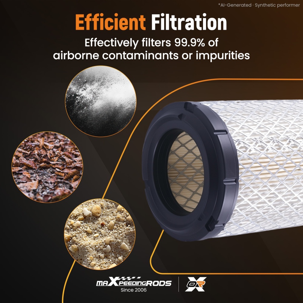 Outer Inner Air Filter Set compatible for Kawasaki FD750D FD791D FH601D P821575 821136