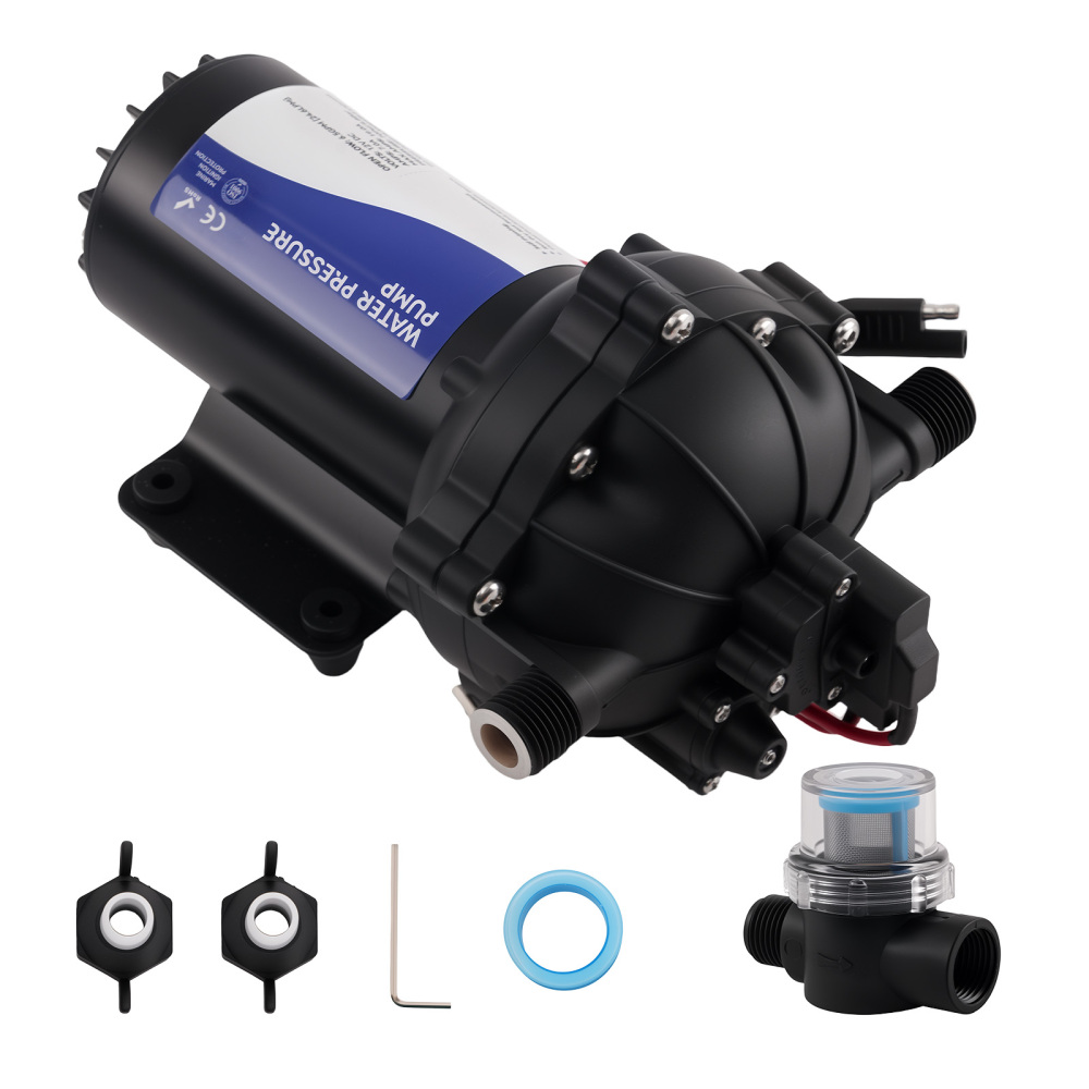 12V DC Water Pressure Diaphragm Pump 6.5GPM 15-70PSI Self-Priming for RV Yacht
