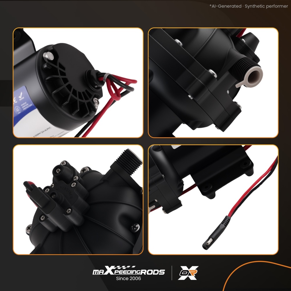 12V DC Water Pressure Diaphragm Pump 6.5GPM 15-70PSI Self-Priming for RV Yacht