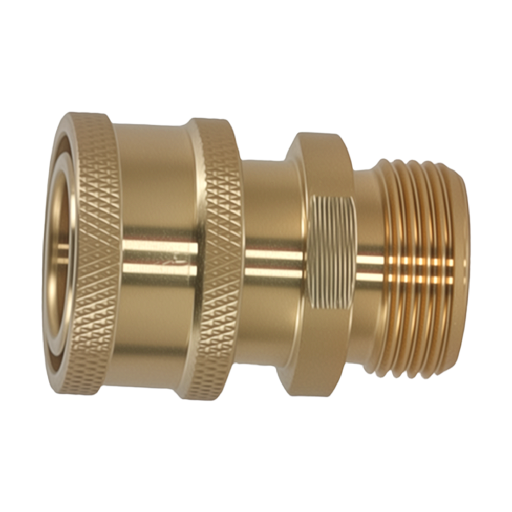 M22-15mm Thread to 3/8 Quick Connect Pressure Washer Adapter Brass 5000 PSI Set