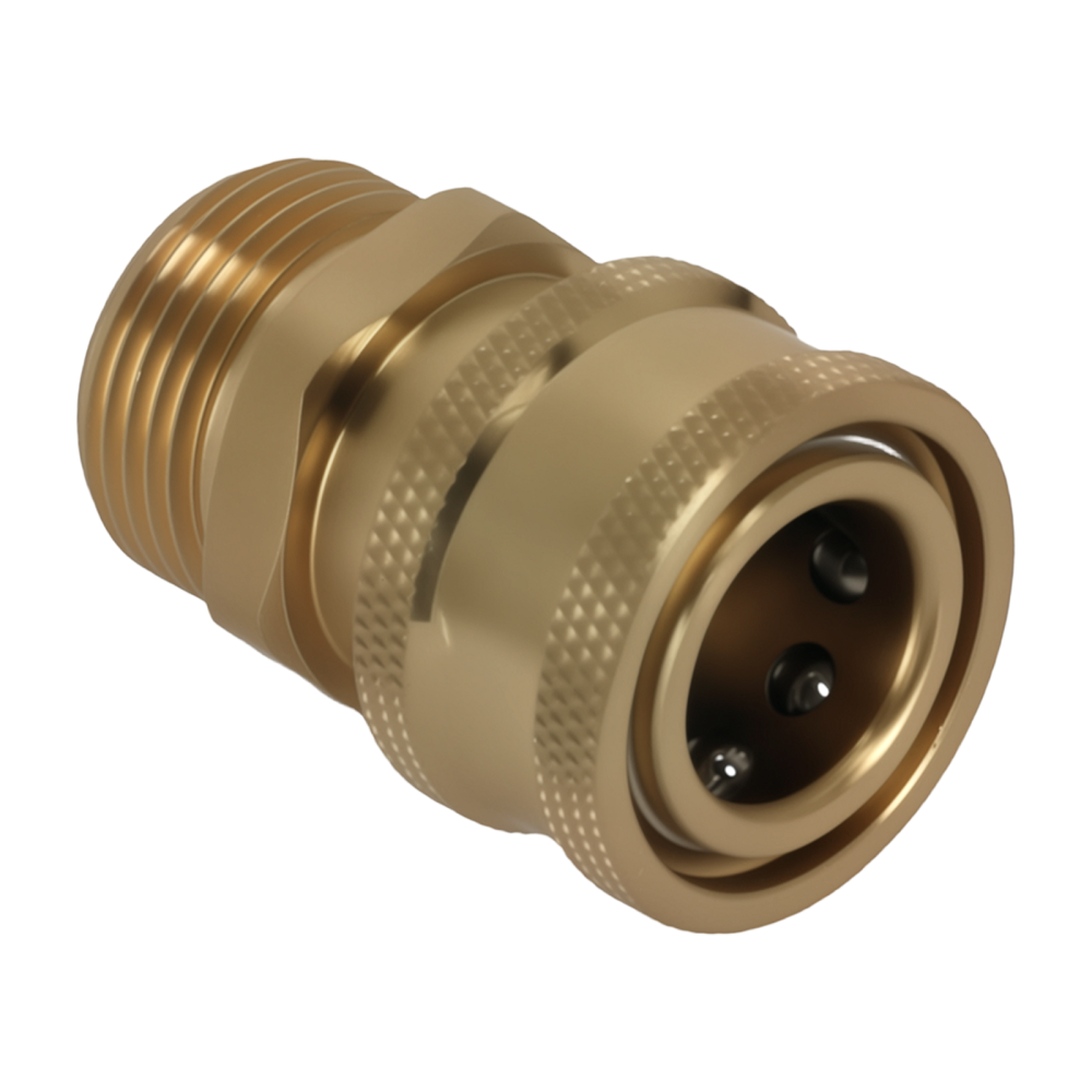 M22-15mm Thread to 3/8 Quick Connect Pressure Washer Adapter Brass 5000 PSI Set