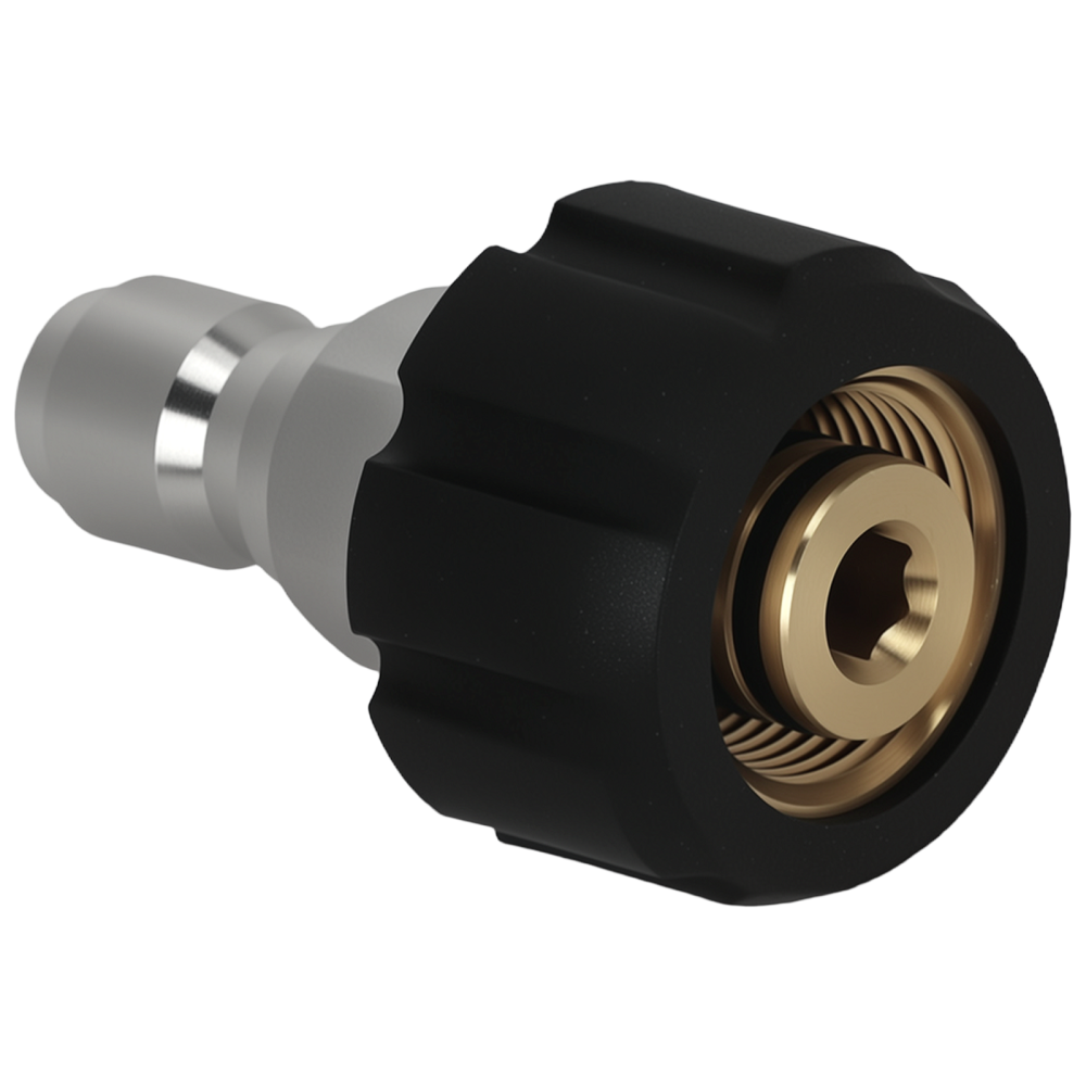 M22-15mm Thread to 3/8 Quick Connect Pressure Washer Adapter Brass 5000 PSI Set