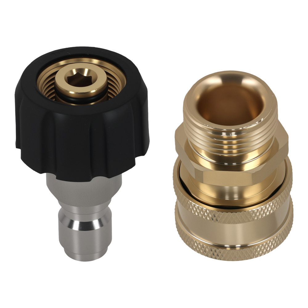 2PCS M22-14mm Thread to 3/8 Quick Connect Brass Pressure Washer Coupler 5000PSI
