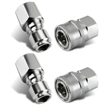 Quick Adapter 3/8 NPT Female for Pressure Washer Stainless Steel 4Pcs 5000PSI