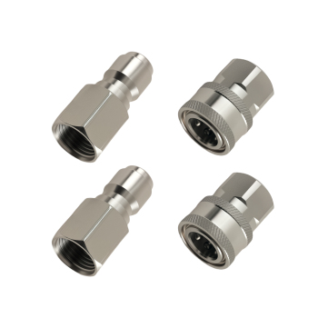 Quick Adapter 3/8 NPT Female for Pressure Washer Stainless Steel 4Pcs 5000PSI