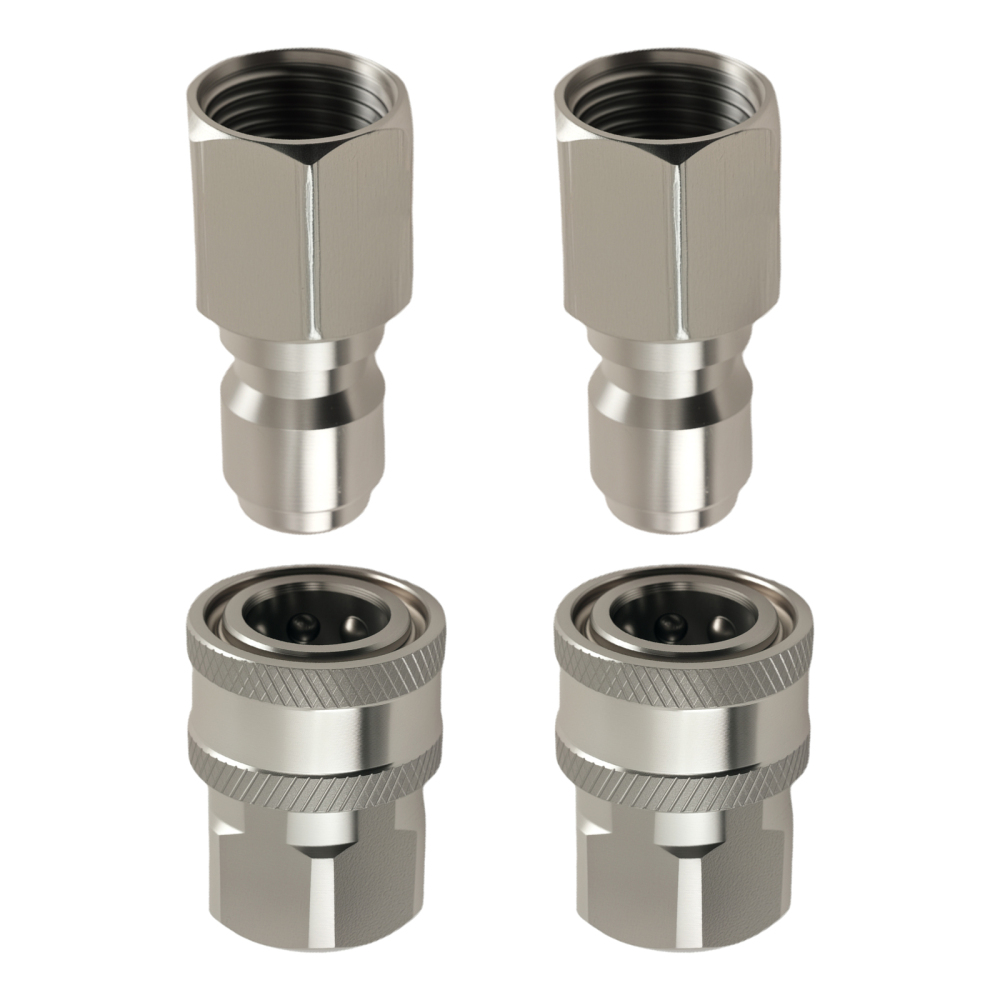 Quick Adapter 3/8 NPT Female for Pressure Washer Stainless Steel 4Pcs 5000PSI