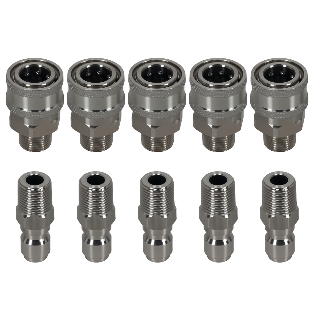 10pcs Pressure Washer Adapter Quick Connect 3/8’’ Male Thread Fitting 5000PSI