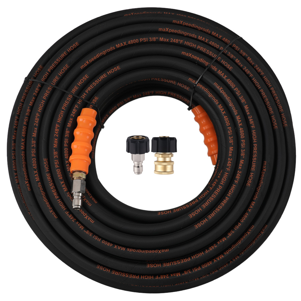 125 Feet Rubber Steel Pressure Hose 3/8 4800PSI Steel Wire Braided 248°F
