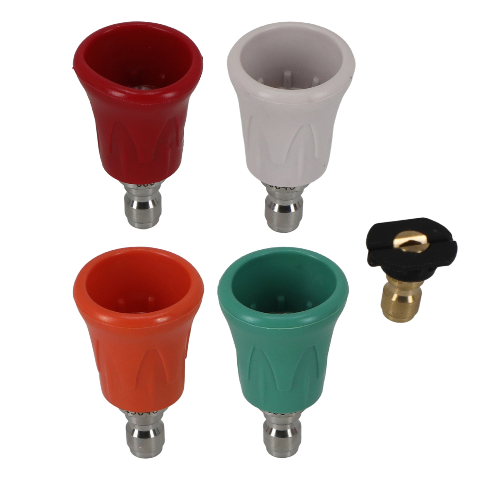 Pressure Washer Nozzle Tips 5PCS w/ Guard Anti-Scratch 1/4 Quick Connector