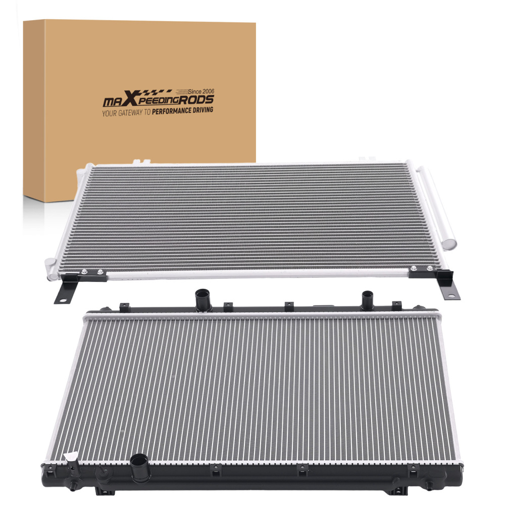 Aluminum Radiator and compatible for AC Condenser compatible for Honda CR-V 2017-2019 2.4L 13644 30064