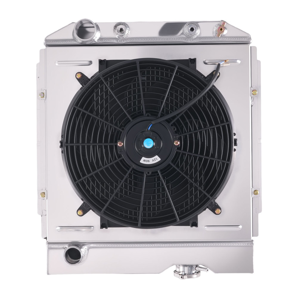 3 Row Aluminum Radiator Shroud Fan compatible for Ford Mustang 1965-66 Base 3.3L 4.7L