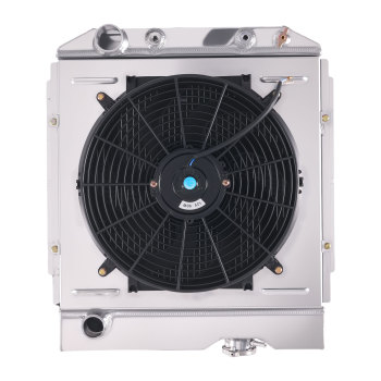 3 Row Aluminum Radiator Shroud Fan compatible for Ford Mustang 1965-66 Base 3.3L 4.7L