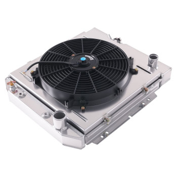 3 Row Aluminum Radiator Shroud Fan compatible for Ford Mustang 1965-66 Base 3.3L 4.7L