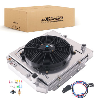 3 Row Aluminum Radiator Shroud Fan compatible for Ford Mustang 1965-66 Base 3.3L 4.7L